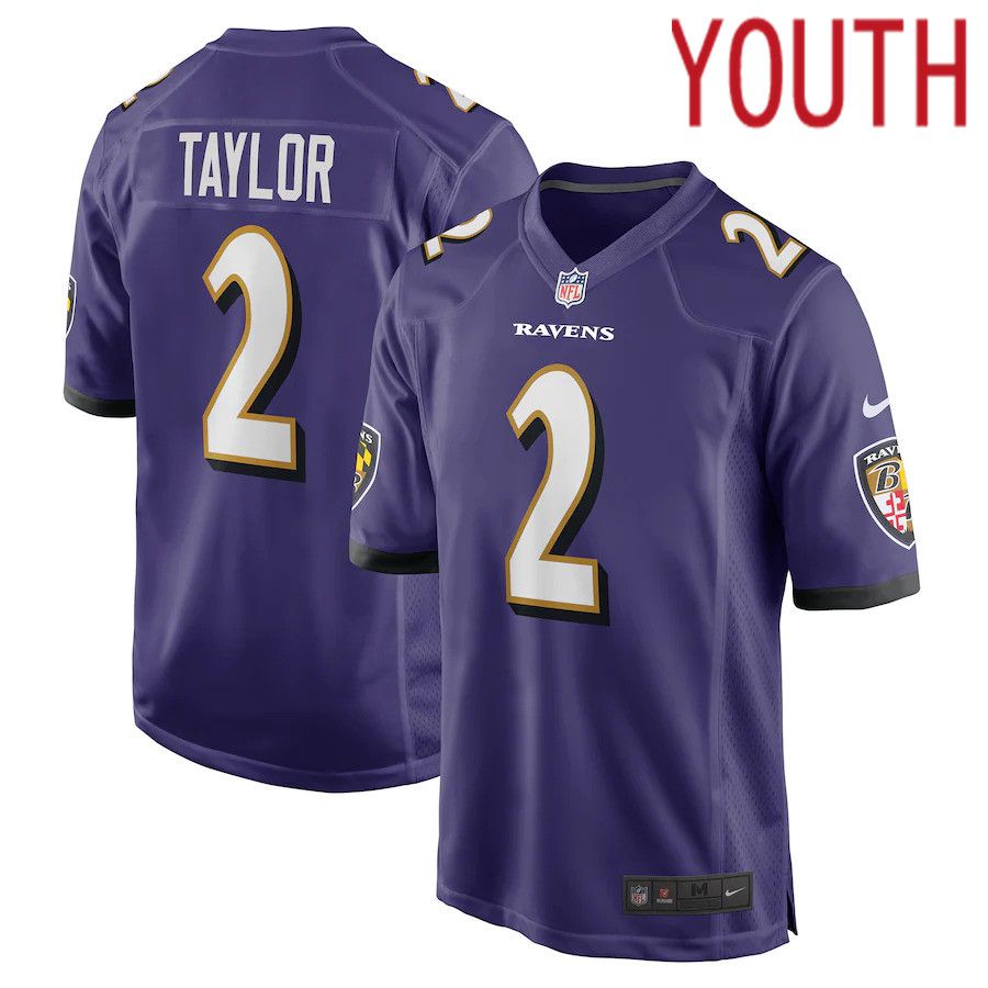 Youth Baltimore Ravens 2 Tyrod Taylor Purple Nike Team Color Game NFL Jersey